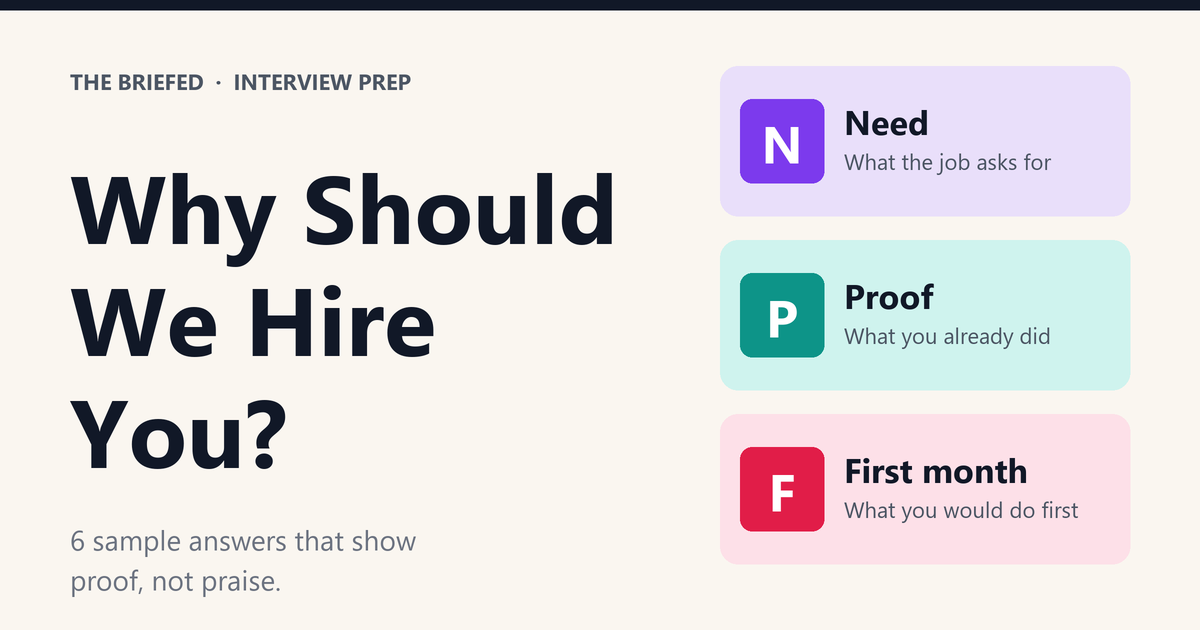 Candidate answering why should we hire you in a job interview